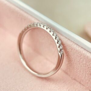 0.33ctw 18K Gold Plated S925 Moissanite Diamond Half Ring Band/Guard